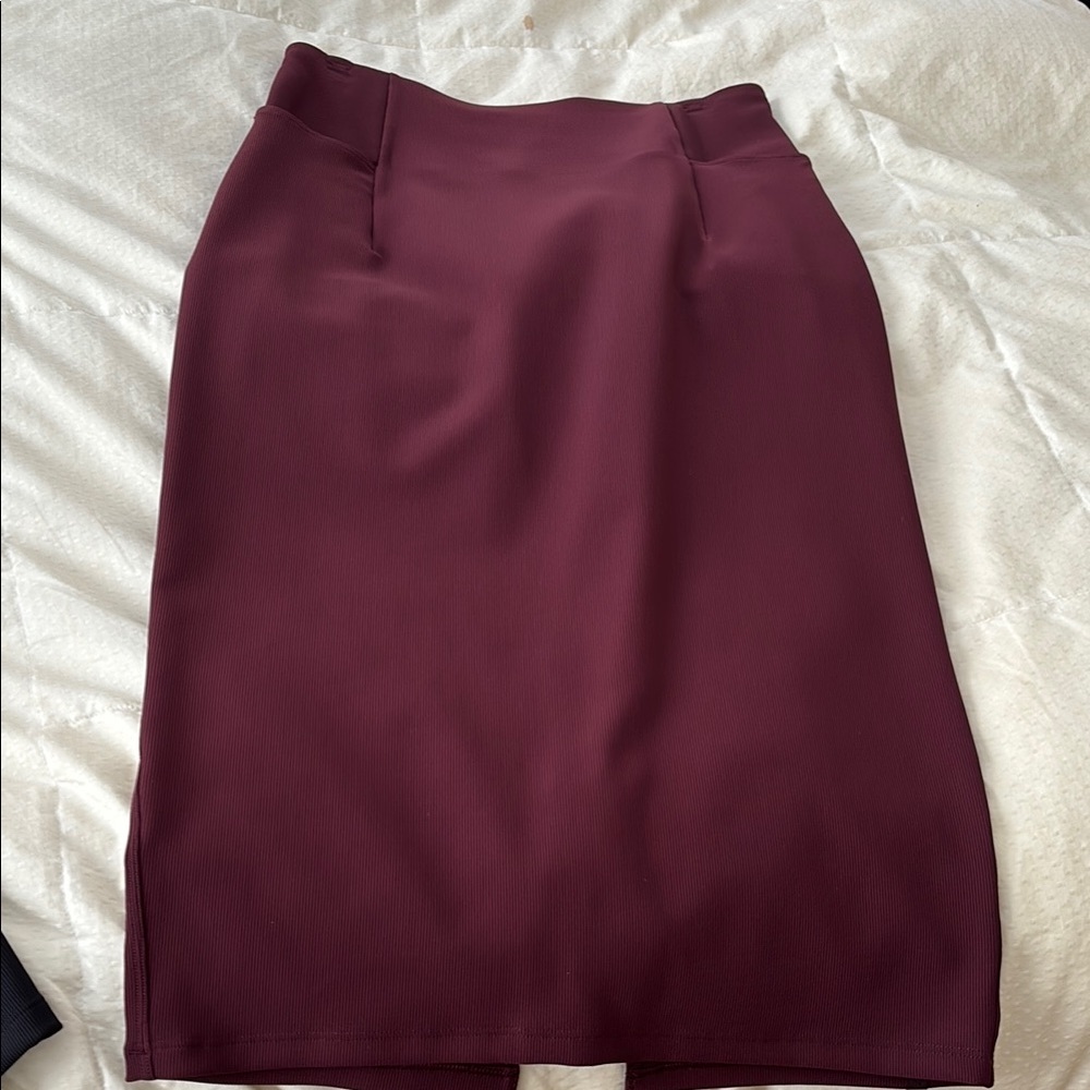 Lululemon Athletica Burgundy Pencil Skirt